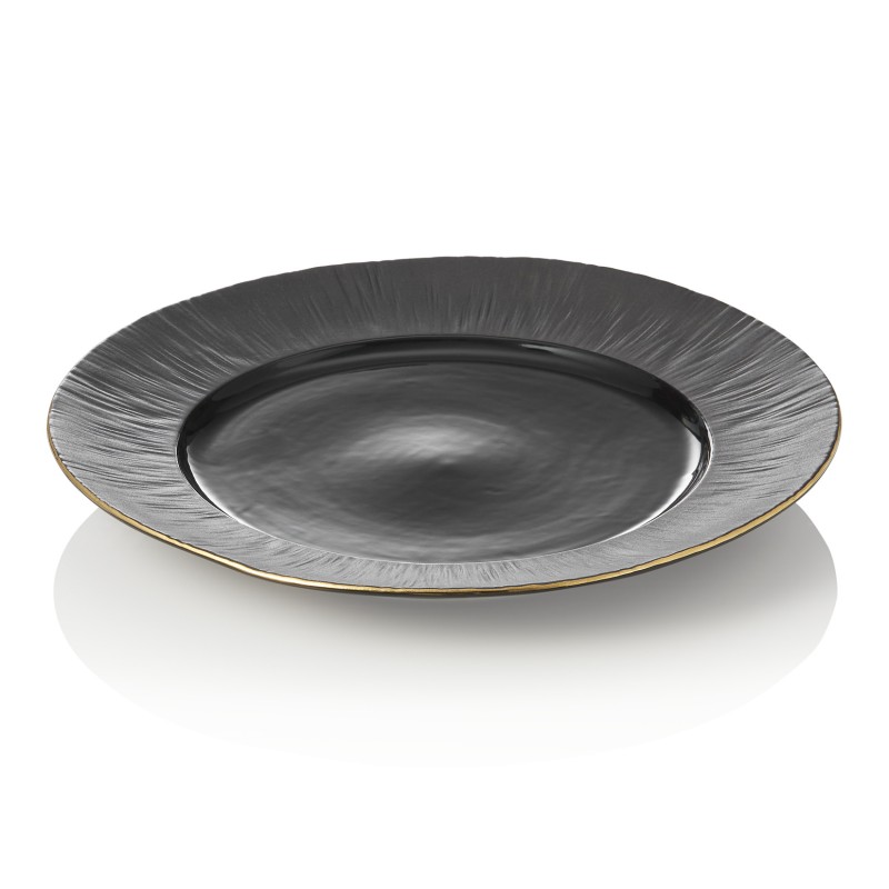 Set d'assiettes MAYA KURO, plate, Ø 30 cm, noir, lot de 2 , porcelaine - Was Germany