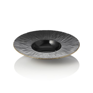 Set d'assiettes à pâtes MAYA KURO, Ø 24 cm, 110 ml, noir, Lot 3 , porcelaine - Was Germany