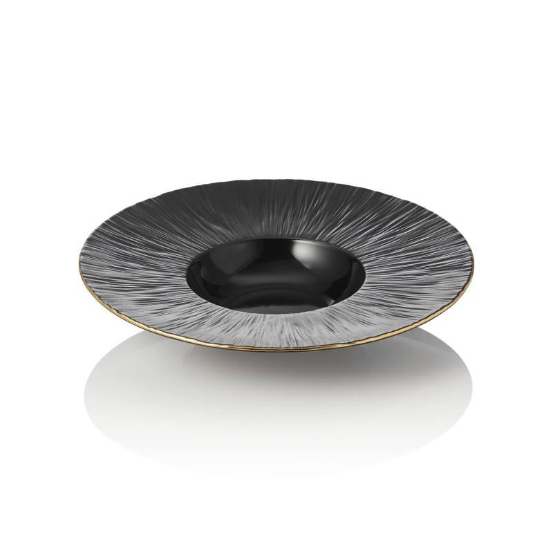 Set d'assiettes à pâtes MAYA KURO, Ø 24 cm, 110 ml, noir, Lot 3 , porcelaine - Was Germany