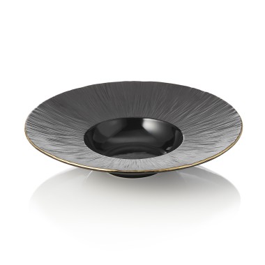 Set d'assiettes à pâtes MAYA KURO, Ø 27,5 cm, 200 ml, noir, Lot 2 pcs, porcelaine - Was Germany