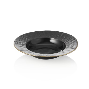 Set d'assiettes à soupe MAYA KURO, Ø 23,5 cm, noir, Lot 3 , porcelaine - Was Germany