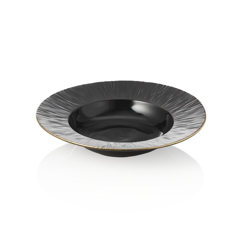 Set d'assiettes à soupe MAYA KURO, Ø 23,5 cm, noir, Lot 3 , porcelaine - Was Germany