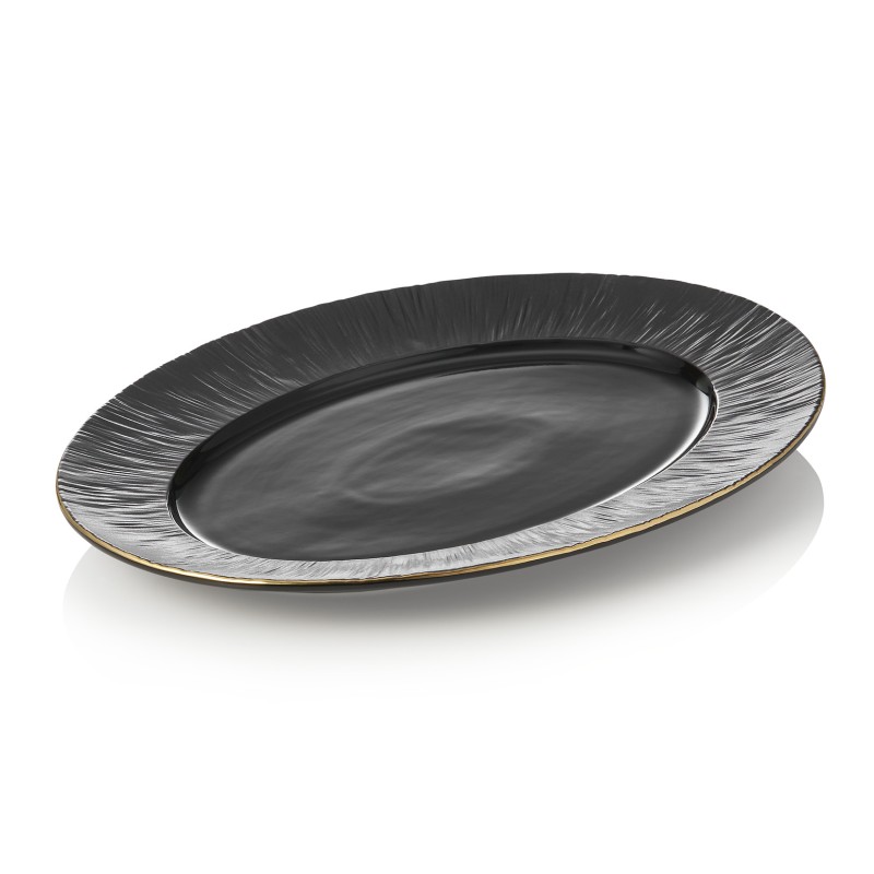 Lot plates MAYA KURO, 33 x 24,5 cm, noir, Lot 2 , porcelaine - Was Germany