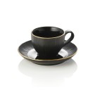Set tasse à espresso et soucoupe MAYA KURO, 80 ml, noir, lot de 4 , porcelaine - Was Germany