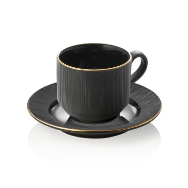 Set tasse et soucoupe MAYA KURO, 240 ml, noir, Lot 4 , porcelaine - Was Germany