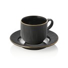 Set tasse et soucoupe MAYA KURO, 240 ml, noir, Lot 4 , porcelaine - Was Germany