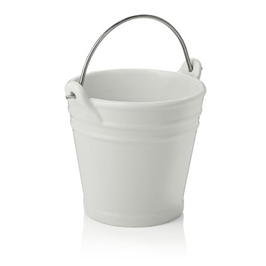 Bac à déchets de table, 450 ml, Ø 10,5 cm, porcelaine, acier inoxydable - Was Germany