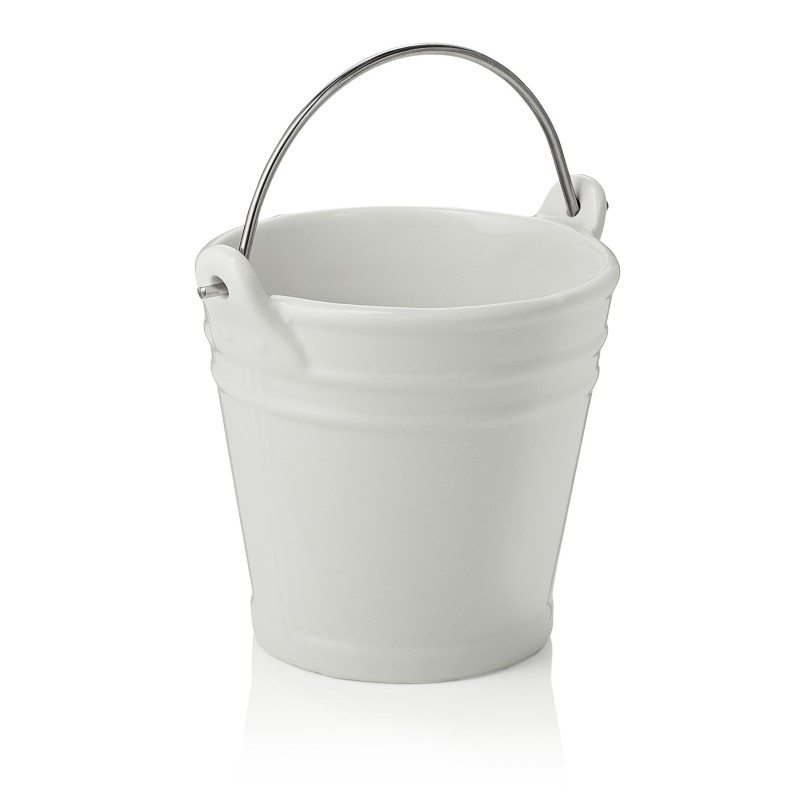 Bac à déchets de table, 450 ml, Ø 10,5 cm, porcelaine, acier inoxydable - Was Germany