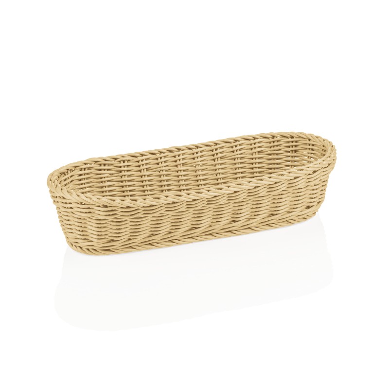 Panier à baguettes WEAVER PRO, 40 x 16 x 8 cm, en forme ovale, beige clair, polypropylène - Was Germany