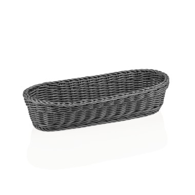 Panier à baguettes WEAVER PRO Systemkörbe, 40 x 16 x 8 cm, ovale, gris, polypropylène - Was Germany