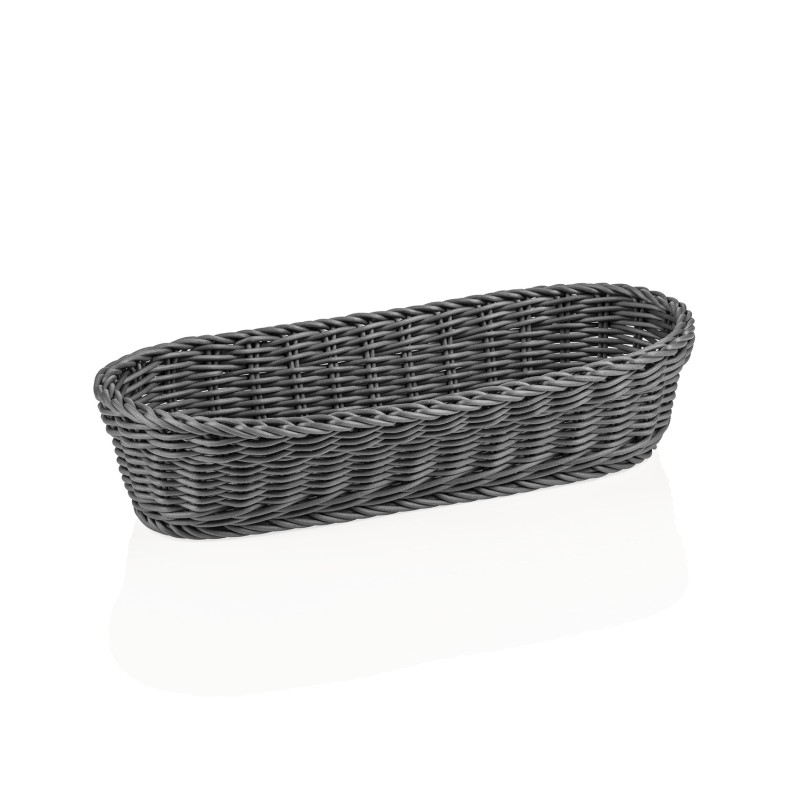 Panier à baguettes WEAVER PRO Systemkörbe, 40 x 16 x 8 cm, ovale, gris, polypropylène - Was Germany