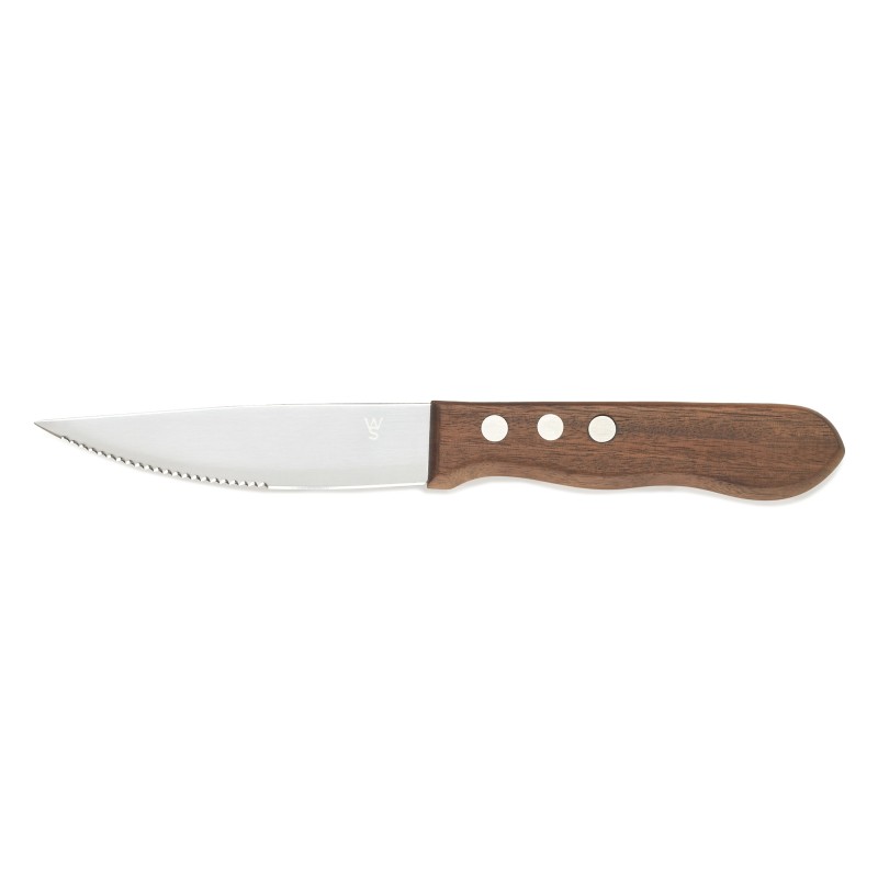 Lot couteaux à steak avec poignée en bois pakka, 25 cm, Lot 6 , bois, acier chromé 13/0 - Was Germany