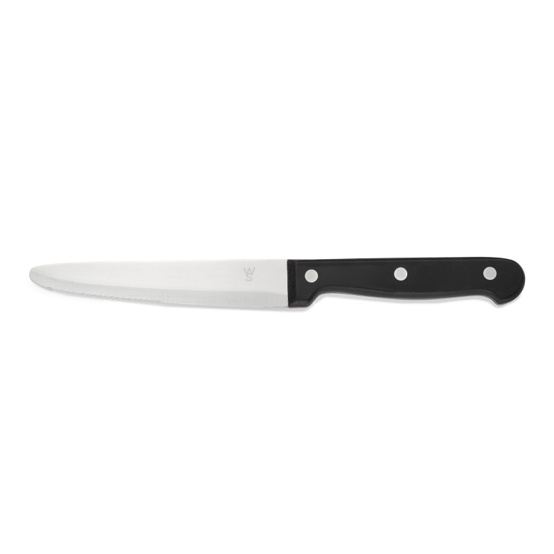 Lot couteaux à steak avec manche en plastique POM, 25 cm, Lot 6 , polyoxyméthylène, acier inoxydable 13/0 - Was Germany