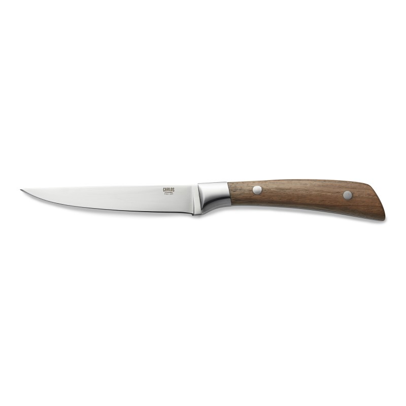 Lot couteaux à steak CARLOS avec poignée en acajou, 24 cm, Lot 6 , acier de lame 420, bois - Was Germany