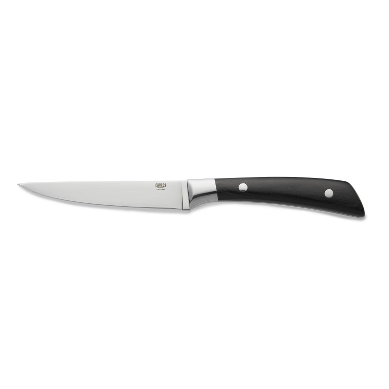 Lot couteaux à steak CARLOS avec manche en bois pakka noir, 24 cm, Lot 6 , acier de la lame 420, bois - Was Germany