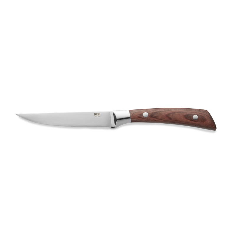 Lot couteaux à steak CARLOS avec poignée en bois pakka rouge, 24 cm, Lot 6 , lame en acier 420, bois - Was Germany