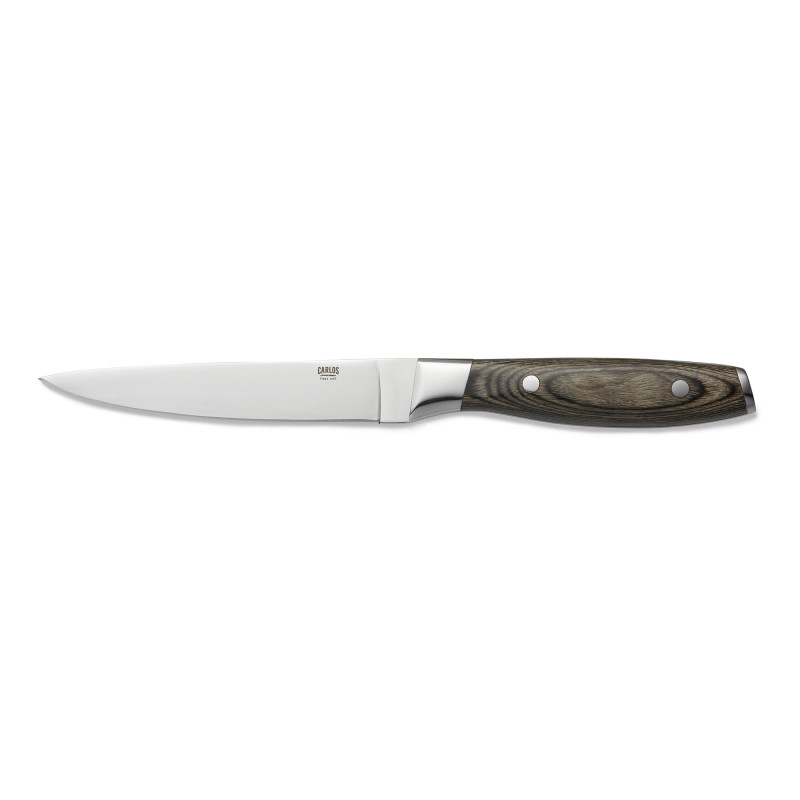 Lot couteaux à steak CARLOS avec poignée en bois pakka marron, 25 cm, Lot 6 , acier de la lame 420, bois - Was Germany