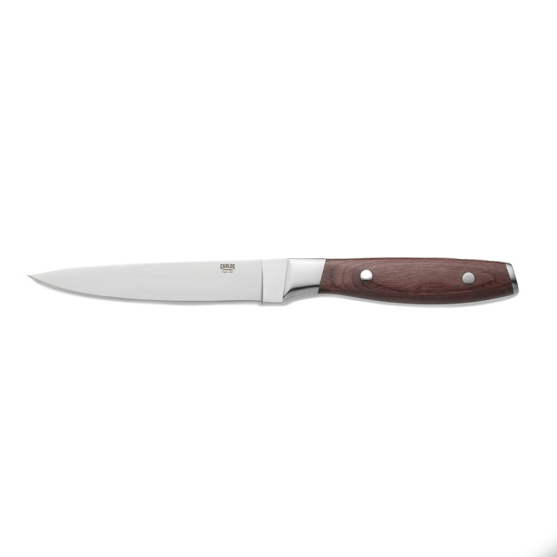 Lot couteaux à steak CARLOS avec poignée en bois pakka rouge, 25 cm, Lot 6 , acier de la lame 420, bois - Was Germany