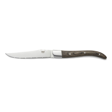 Lot couteaux à steak CARLOS avec manche en bois pakka brun, 23 cm, Lot 6 , acier de lame 420, bois - Was Germany