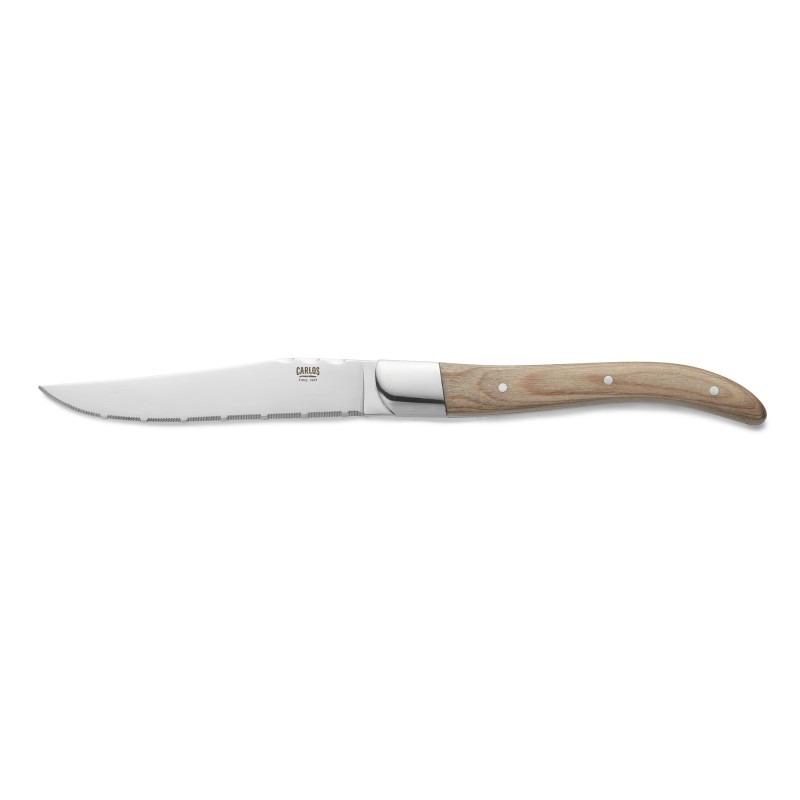 Lot couteaux à steak CARLOS avec manche en bois pakka, 23 cm, Lot 6 , acier de lame 420, bois - Was Germany