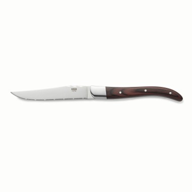 Lot couteaux à steak CARLOS avec manche en bois pakka rouge, 23 cm, Lot 6 , acier de la lame 420, bois - Was Germany