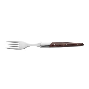 Lot fourchettes à steak CARLOS avec manche en bois pakka rouge, 22,5 cm, Lot 6 , acier de lame 420, bois - Was Germany