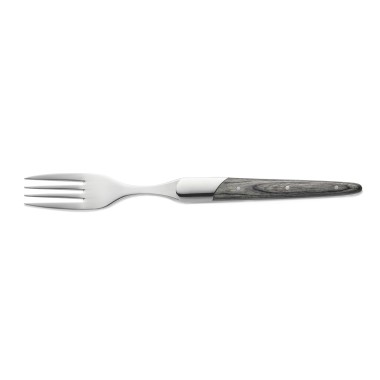 Lot fourchettes à steak CARLOS avec manche en bois pakka gris, 22,5 cm, Lot 6 , acier de lame 420, bois - Was Germany