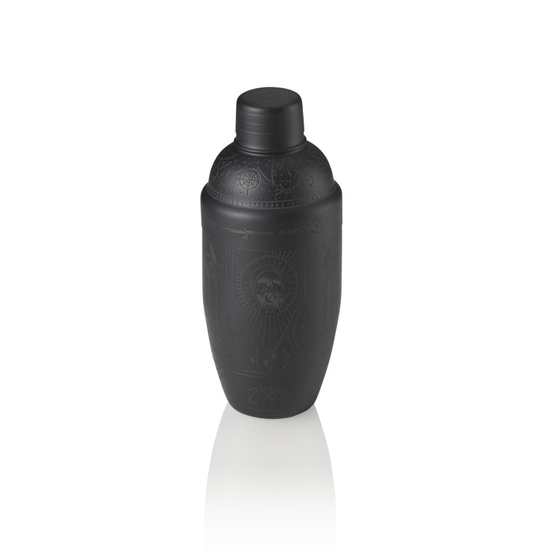Shaker Tattoo NOCTURN, 0,5 l, Ø 8,5 cm, noir mat, acier chromé nickel 18/8 - Was Germany