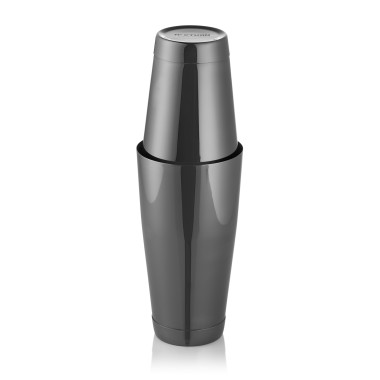 Shaker Tin Tin NOCTURN, 0,8 l, Ø 9 cm, métal gun, acier inoxydable chrome nickel 18/8 - Was Germany