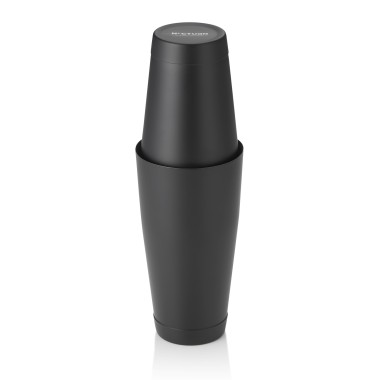 Shaker Tin Tin NOCTURN, 0,8 l, Ø 9 cm, noir mat, acier chromé nickel 18/8 - Was Germany