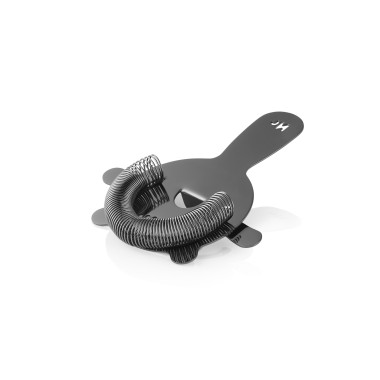Passoire à bar NOCTURN, avec ressort, 4 dents, Ø 8 cm, métal gun, acier inox chromé 18/8 - Was Germany