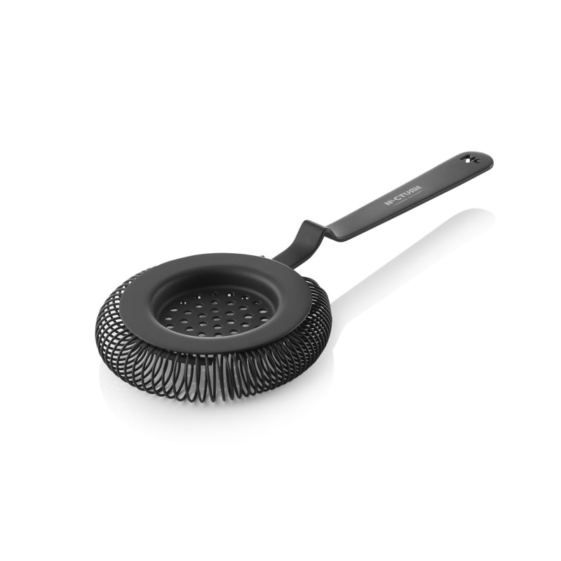 Passoire à bar avec ressort NOCTURN, Ø 8,5 cm, 20,5 cm, noir mat, acier inoxydable chromé nickel 18/8 - Was Germany