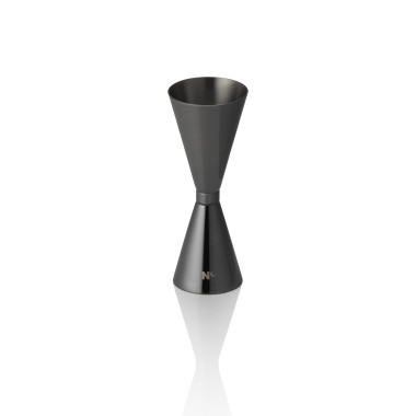 Jigger Slim NOCTURN, 3/4,5 cl, Ø 4,5 cm, hauteur 12 cm, métal gun, acier nickel chrome 18/8 - Was Germany