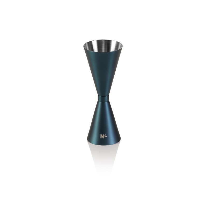 Jigger Slim NOCTURN, 3/4,5 cl, Ø 4,5 cm, hauteur 12 cm, bleu mat - HLC, acier inoxydable chromé nickel 18/8 - Was Germany
