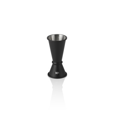 Jigger style japonais NOCTURN, 2/4 cl, Ø 4,5 cm, hauteur 9 cm, noir mat, acier chrome nickel 18/8 - Was Germany