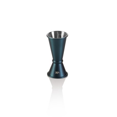 Jigger style japonais NOCTURN, 2/4 cl, Ø 4,5 cm, hauteur 9 cm, bleu mat - HLC, acier chrome nickel - Was Germany
