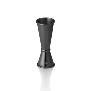 Jigger style japonais NOCTURN, 2,5/5 cl, Ø 4,5 cm, hauteur 11 cm, métal gun, acier chromé nickel 18/8 - Was Germany