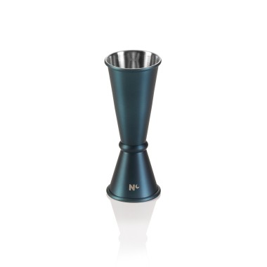 Jigger style japonais NOCTURN, 2,5/5 cl, Ø 4,5 cm, hauteur 11 cm, bleu mat - HLC, acier inox chrome nickel 18/8 - Was Germany