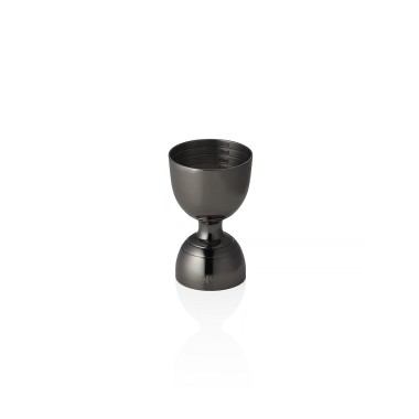 Jigger Rim Bell NOCTURN, Ø 5 cm, hauteur 8 cm, acier inoxydable gun metal, chrome nickel 18/8 - Was Germany