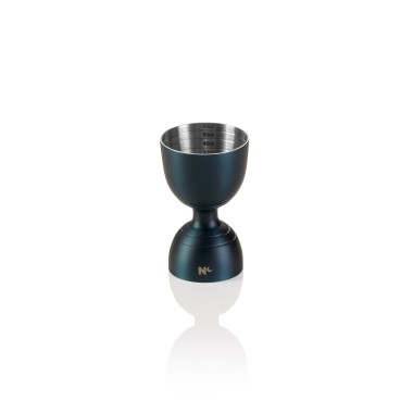 Jigger Rim Bell NOCTURN, Ø 5 cm, hauteur 8 cm, bleu mat - HLC, acier chromé nickelé 18/8 - Was Germany