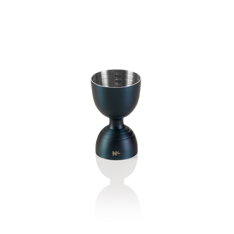 Jigger Rim Bell NOCTURN, Ø 5 cm, hauteur 8 cm, bleu mat - HLC, acier chromé nickelé 18/8 - Was Germany