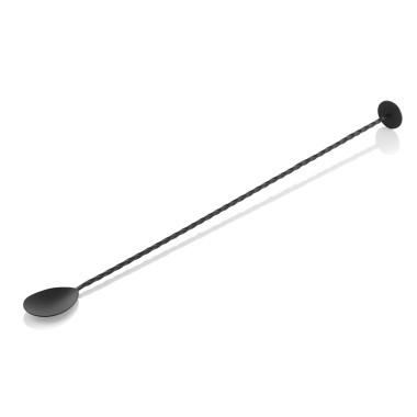 Cuillère à bar Twisted NOCTURN, avec embout à piston, 40 cm, noir mat, acier inoxydable chrome nickel 18/8 - Was Germany