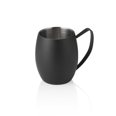 Moscow Mule NOCTURN, 0,38 l, Ø 10 cm, hauteur 11,5 cm, noir mat, double paroi, acier inoxydable chromé nickel - Was Germany
