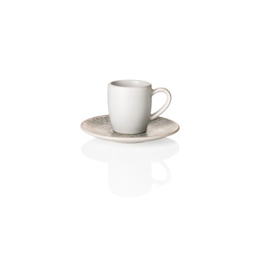 Set espresso et soucoupe ROCKZZERO, 80 ml, Lot 6 , iris, grès - Was Germany