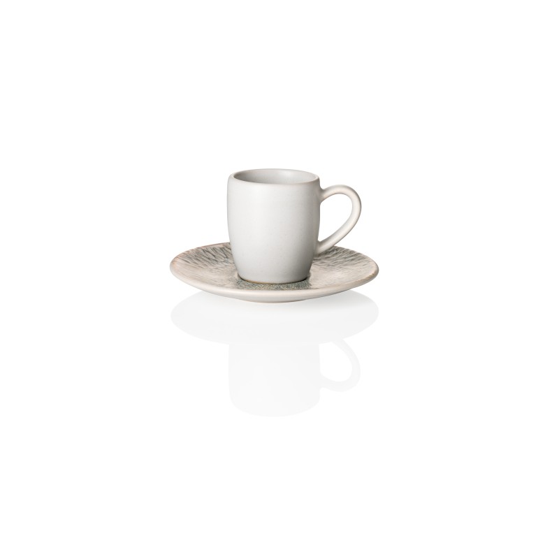 Set espresso et soucoupe ROCKZZERO, 80 ml, Lot 6 , iris, grès - Was Germany