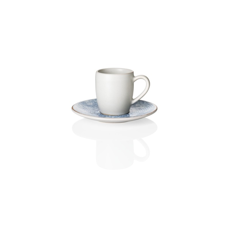 Lot tasses à espresso et soucoupes ROCKZZERO, 80 ml, Lot 6 , arctique, grès - Was Germany