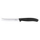 Couteau à fromage et à saucisse Victorinox Swiss Classic, lame dentée, 110 mm, noir - Finedine