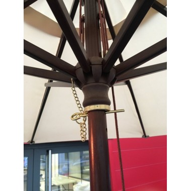 Parasol rond en bois exotique - lot de 5 - 3 m de diamètre - ShopDesChefs