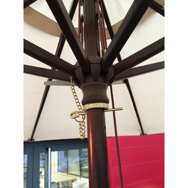 Parasol rond en bois exotique - lot de 5 - 3 m de diamètre - ShopDesChefs