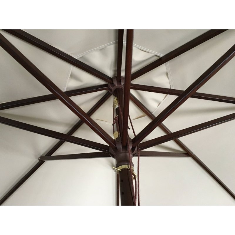 Parasol rond en bois exotique - lot de 5 - 3 m de diamètre - ShopDesChefs